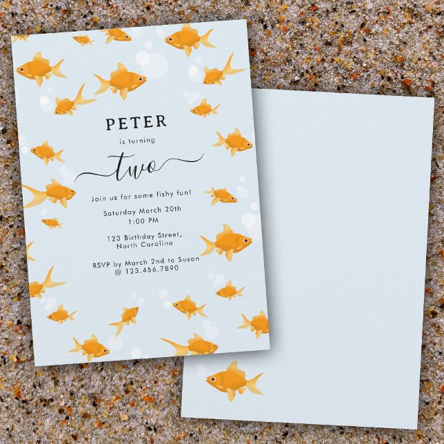 Invitation Cute Goldfish Fishy Anniversaire de enfant Party (Cute Goldfish Fishy Fun Kids Birthday Party Invitation)