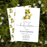 Cute grenouille Prince Vert & Baby shower Or