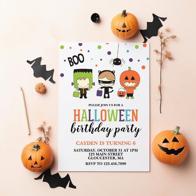 Invitation Cute Halloween Anniversaire de enfant Party Invita (Créateur téléchargé)