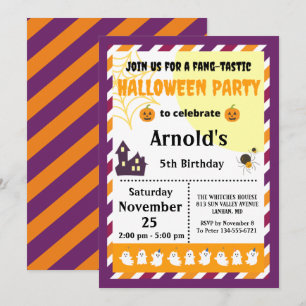 Invitation Cute Halloween Anniversaire de enfant Party Invita