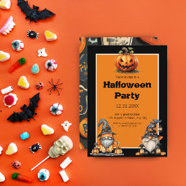 Invitation Cute Halloween Gnome