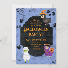 Invitation Cute Halloween Llama 1 Party