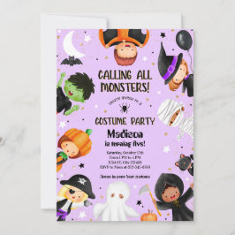 Invitation Cute Halloween Spooktacular Costume fête d'anniver