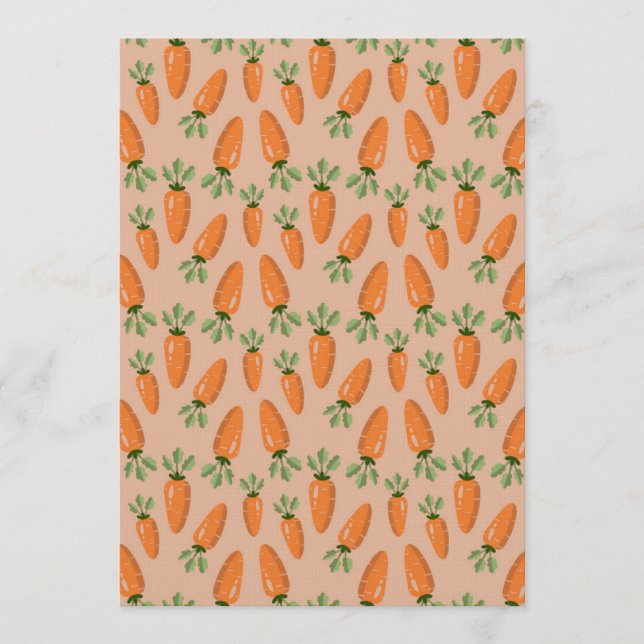 Invitation Cute Hand-drawn Carrots Seamless Pattern (Devant)