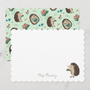 Invitation Cute Happy Hedgehog aime Livres