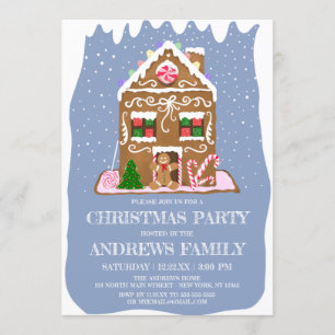 Invitation Cute hiver Gingerpain Bonbons Maison Noël