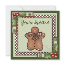 Cute homme en pain d'épice et fête de Noël Holly