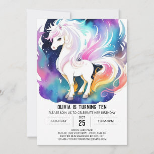 Invitation Cute Horse Wonderland Anniversaire