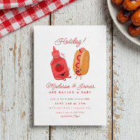 Cute Hotdog Pique-nique Baby Baby shower rouge bar