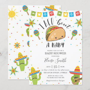 Invitation Cute Kawaii Taco 'Bout a Baby Fiesta Baby shower