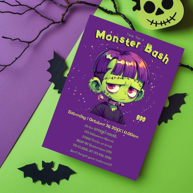 Invitation Cute Kid Frankenstein halloween (Créateur téléchargé)