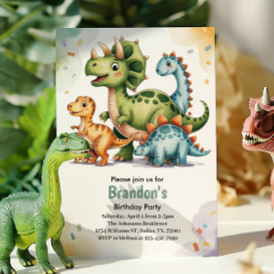 Invitation Cute Kids Dinosaur Thème Anniversaire