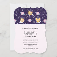 Cute Kitty Chat Astronauts Motif Anniversaire