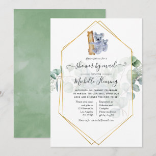 Invitation Cute Koala Bear Eucalyptus Baby shower par courrie