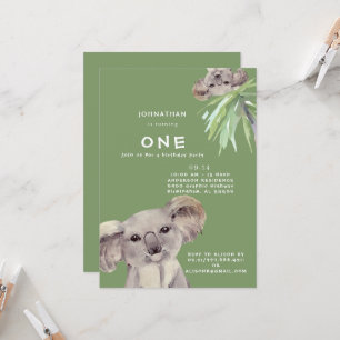 Invitation Cute Koala Bear Hang Out avec moi Anniversaire