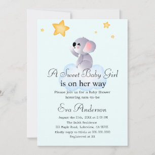 Invitation Cute Koala Boho Reach Pour Le Baby shower Des Étoi