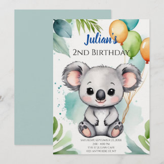 Invitation Cute Koala Wonderland Fête d'anniversaire