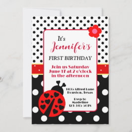 Invitation Cute Ladybug Birthday Party Invite