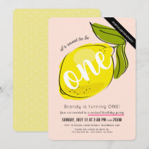 Cute Lemon Girl Pink Virtual 1er anniversaire