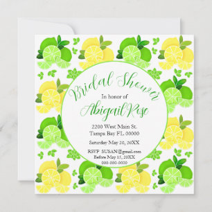 Invitation Cute Lemons citrons citrus nuptiale douche Invitat
