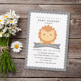 Invitation Cute Lion Cub Baby shower garçon