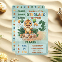Cute Little Dinosaur Boy 3e fête d'anniversaire
