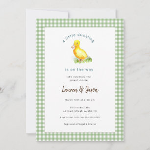 Invitation Cute Little duckling Baby shower rustique Invitati