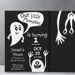 Invitation Cute Little Monster Boys First Birthday Invitatiat