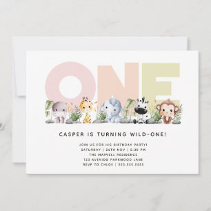 Invitation Cute Little Wild One Safari 1er anniversaire