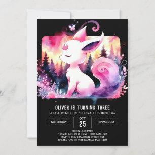 Invitation Cute Magique Chat Anniversaire