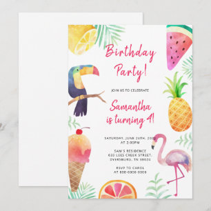 Invitation Cute Magique Unicorn Rainbow Anniversaire