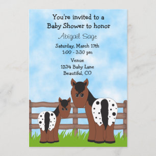 Invitation Cute Mare et Foie Appaloosa Baby shower à cheval