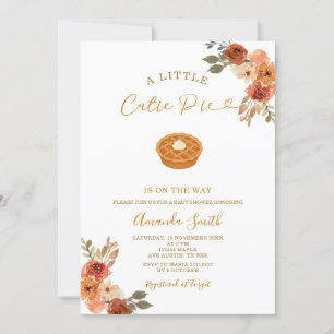Invitation Cute Mini Cutie Pie En vichy Automne Baby shower