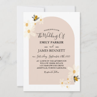 Invitation Cute Minimaliste Printemps Daisy Arc Floral