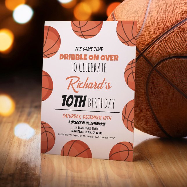 Invitation Cute Modern Basketball Anniversaire de enfant spor (Créateur téléchargé)