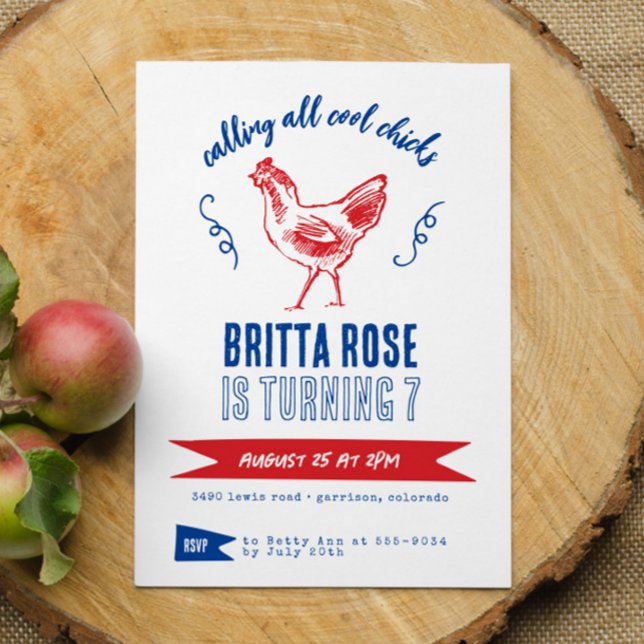 Invitation Cute Modern Farm Girl fête d'anniversaire (Créateur téléchargé)