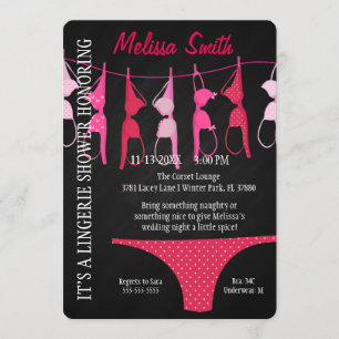 Invitation Cute Modern Fun Lingerie Fête des mariées Invitati