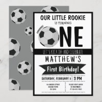 Cute Modern Soccer Ball Ribbon Enfants 1er anniver