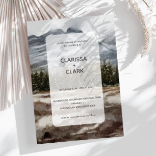 Invitation Cute Moderne Aquarelle Forrest Paysage Mariage I