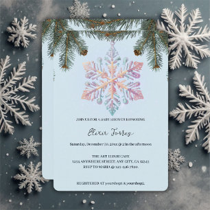 Invitation Cute Moderne Snowflakes hiver Baby shower mignon