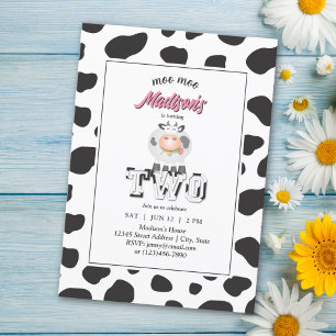 Invitation Cute Moo Moo Je suis deux vaches Imprimer ferme An