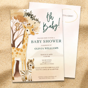 Invitation Cute Oh Baby Boy Baby shower Safari