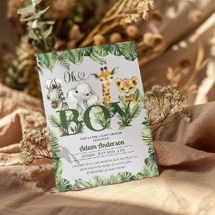 Invitation Cute Oh Boy Jungle Baby shower Safari