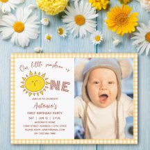 Cute Our Little Sunshine is One Boy Birthday Photo