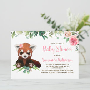 Invitation Cute Ours Blush Rose Floral Girl Baby shower Photo