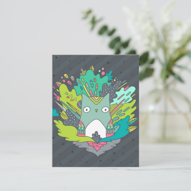 Invitation Cute Owl Art | Design d'entreprise (Debout devant)