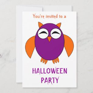 Invitation Cute Owl Halloween Party Personnalisable