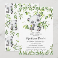 Cute Panda Bear Bambou Baby shower de verdure