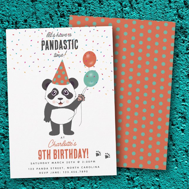 Invitation Cute Panda Bear Theme Kawaii Kids Birthday Party (Cute Panda Bear Theme Kawaii Kids Birthday Party Invitation)