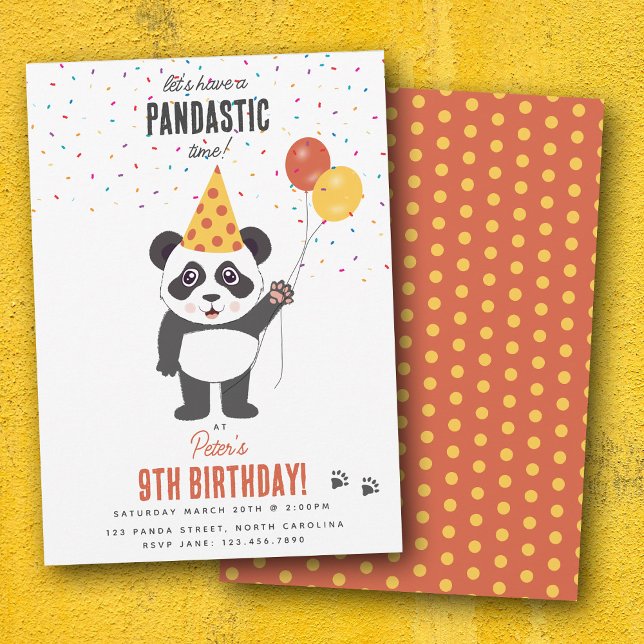 Invitation Cute Panda Bear Theme Kawaii Kids Birthday Party (Cute Panda Bear Theme Kawaii Kids Birthday Party Invitation)
